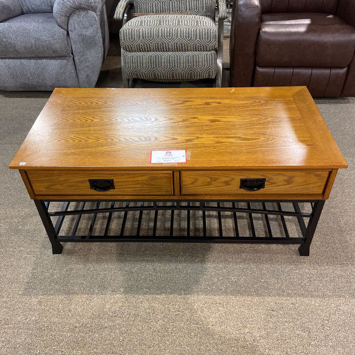 Metal Coffee Table + Wood Top (BBK)