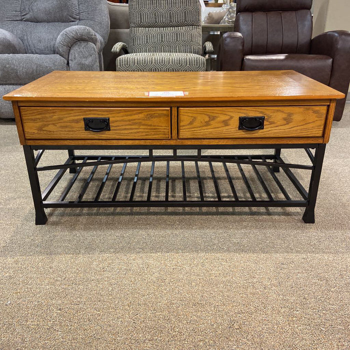 Metal Coffee Table + Wood Top (BBK)