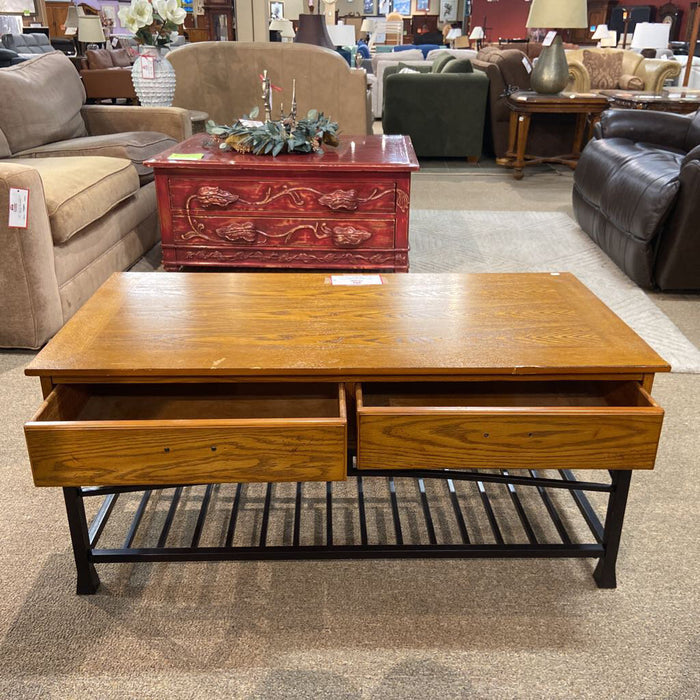 Metal Coffee Table + Wood Top (BBK)