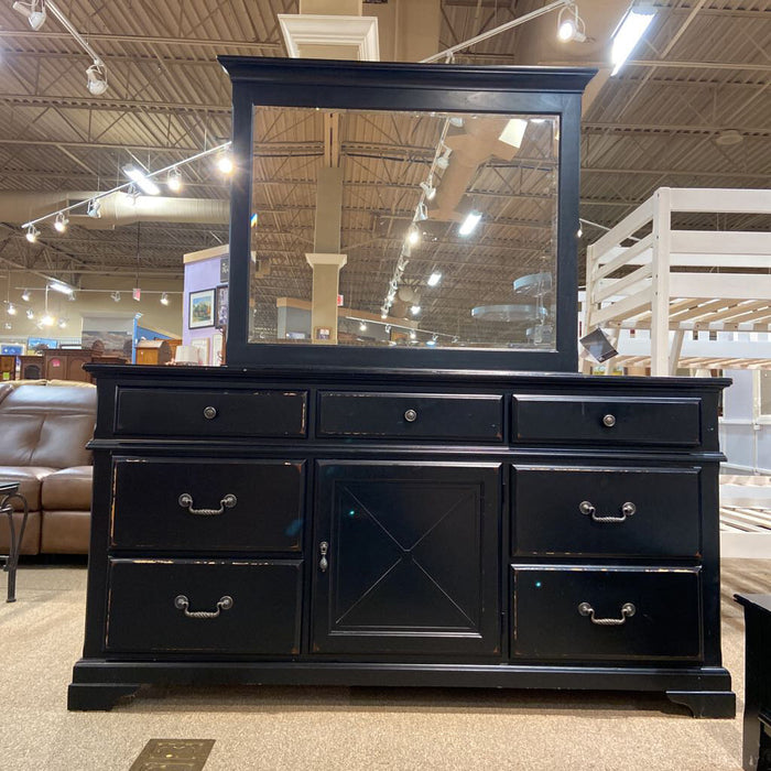 Black Dresser + Mirror (CMH)