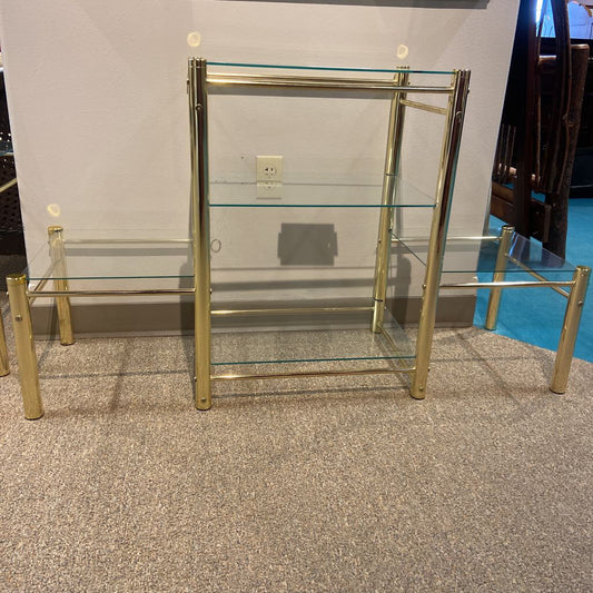 Gold Stand W/ 5 Glass Shelves (CI)