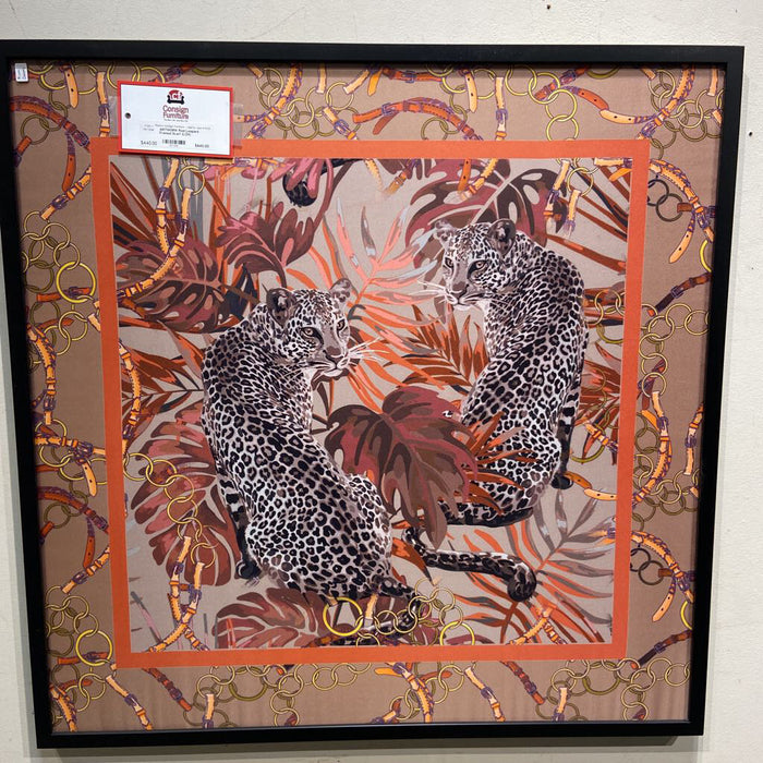 Red Leopard Framed Scarf