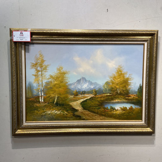 Gold Frame Canvas of Landscape