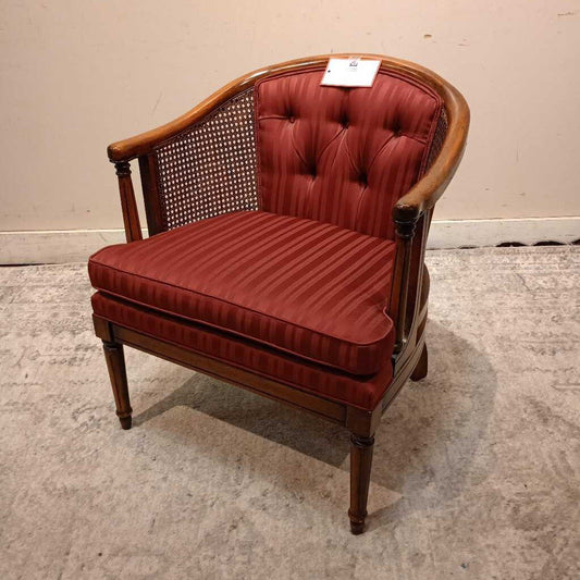 Burgundy & Brown Caned Chair (SH)