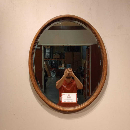 Round Oval Wood Mirror (CS)
