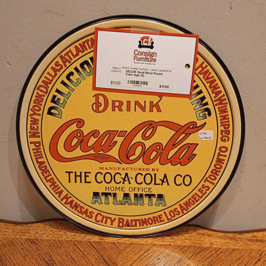 Small Metal Round Coke Sign (S)