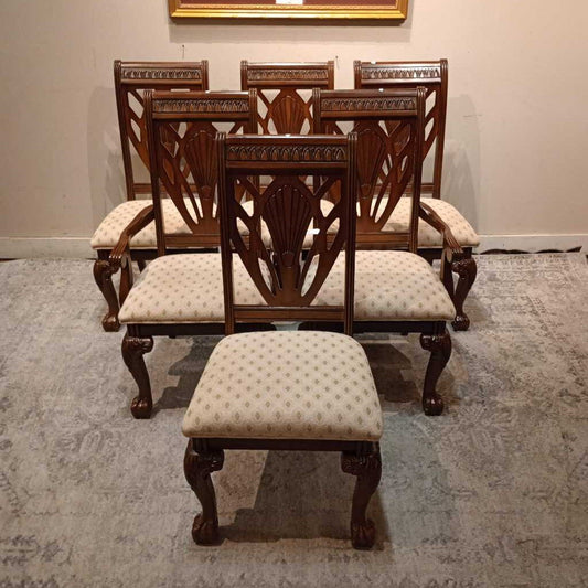 S/6 Wood Ornate Dining Room Chairs (ASH)