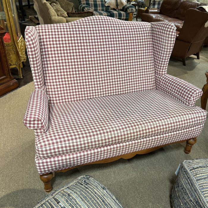 Plaid Fabric Wingback Sofa (LAK)