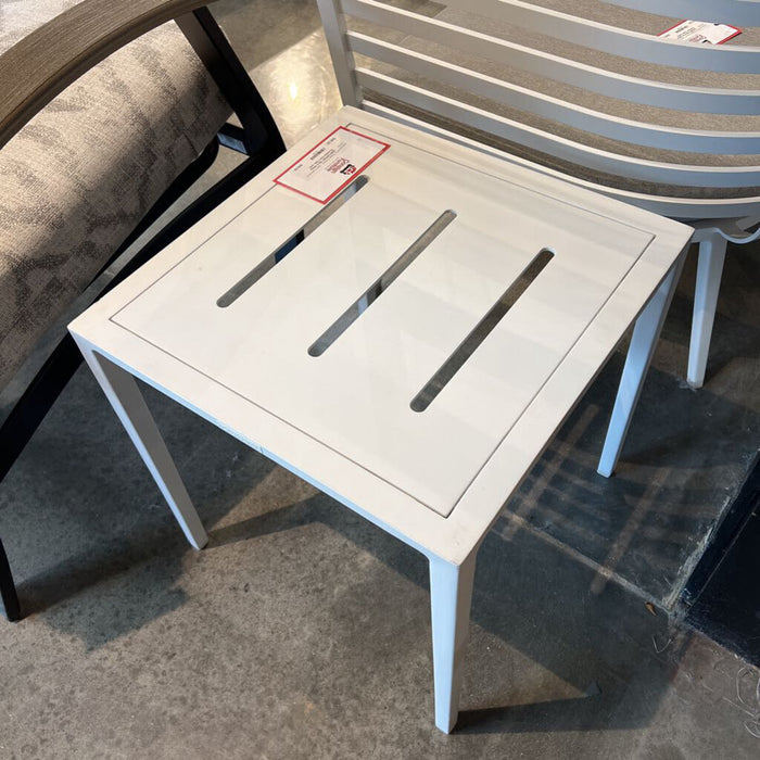 White Rounded End Table (AS)