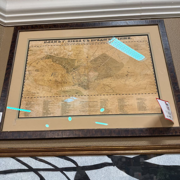 Antique 1879 Framed Map Keiv