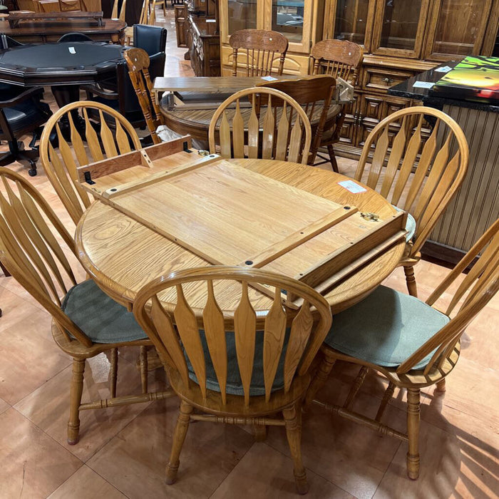 LW Round Dining Table W/ 6Ch+1L