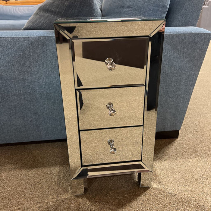 Mirrored 3 Drawer Nightstand (SH)
