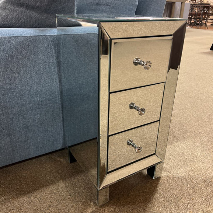 Mirrored 3 Drawer Nightstand (SH)