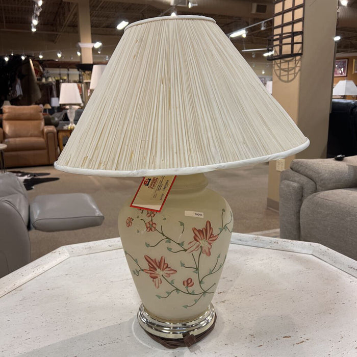 White Floral Table Lamp