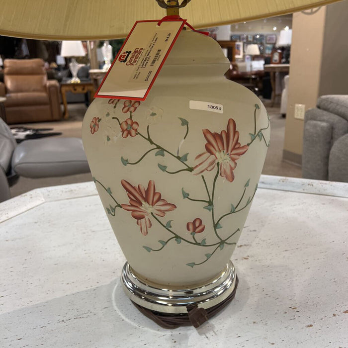 White Floral Table Lamp