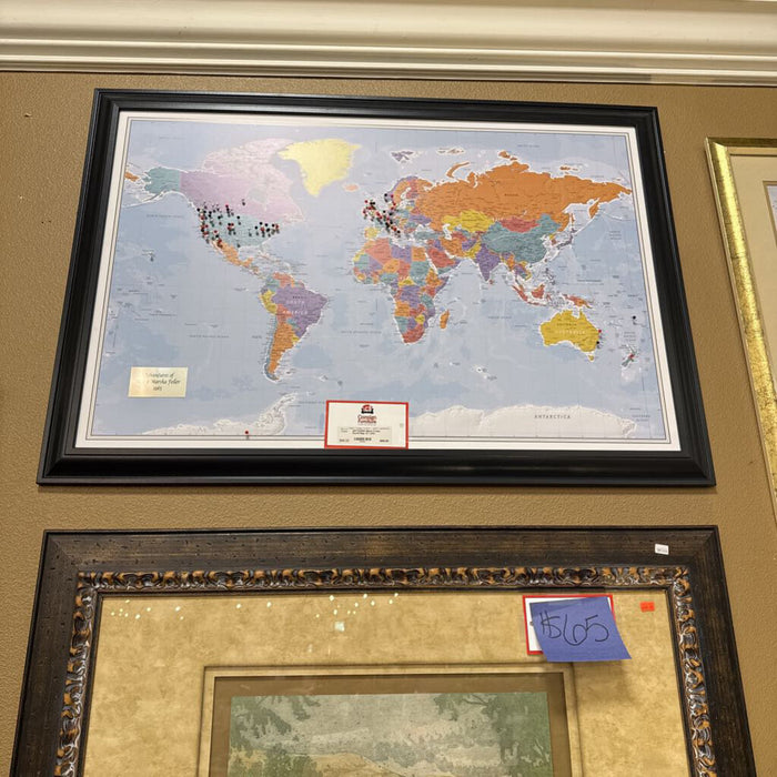Black Frame World Map Art (AS)
