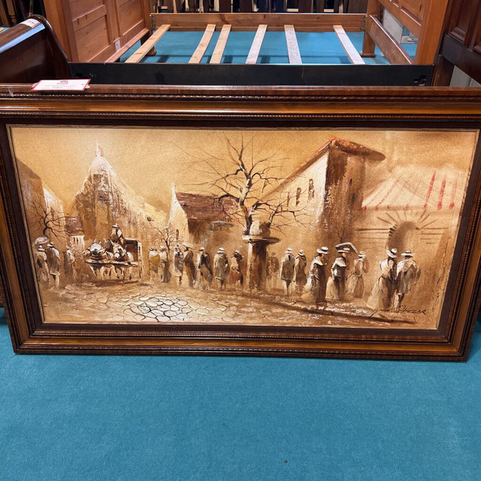 Wood Framed Rectangular Art Canvas