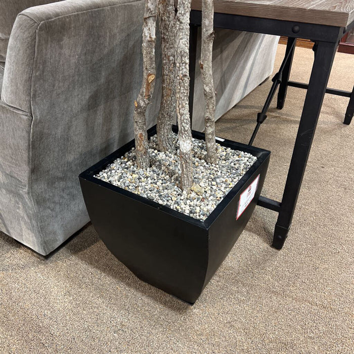 Tall Faux Plant + Pebble Base