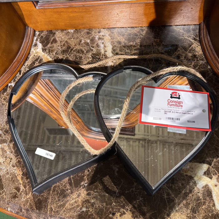 S/2 Metal Heart Decor (BI)