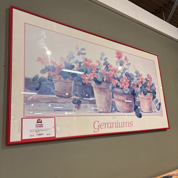 Red Framed Art Of Flowers