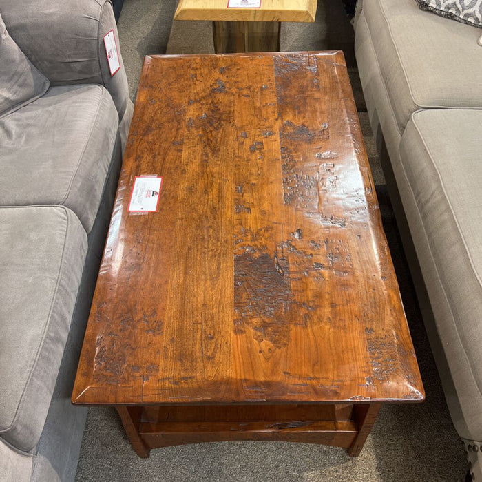 2 Tier Log Wood Coffee Table