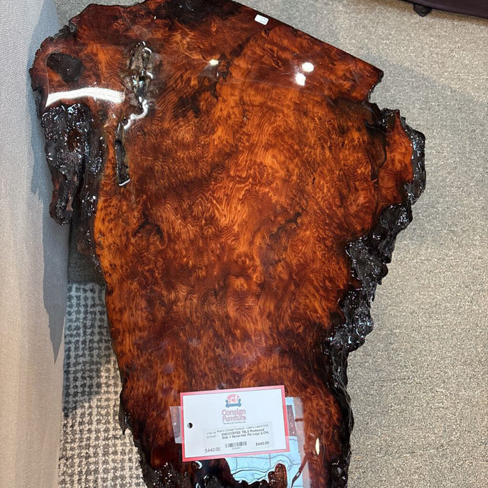 Redwood Slab + Metal Hair Pin Legs