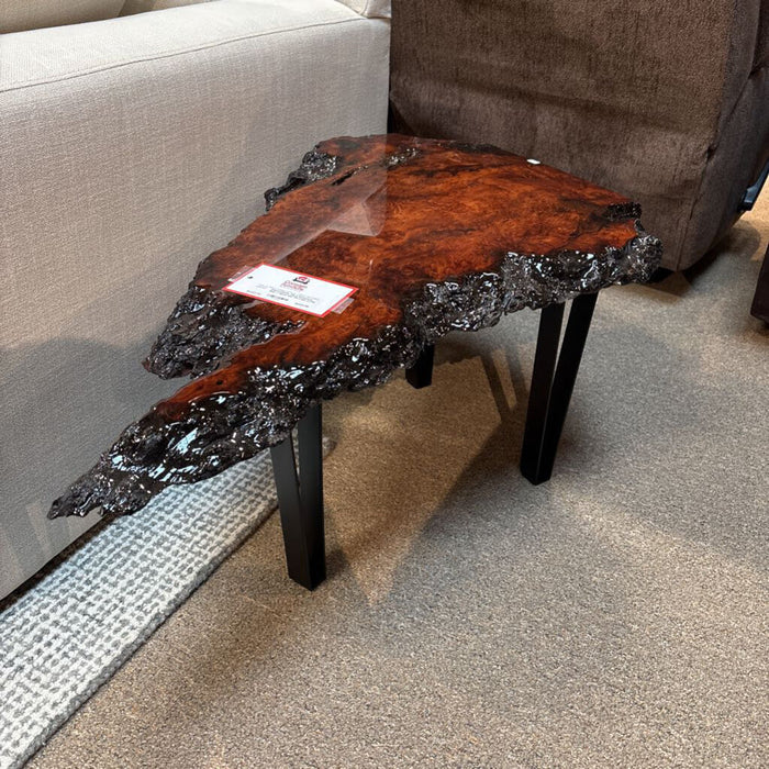 Redwood Slab + Metal Hair Pin Legs