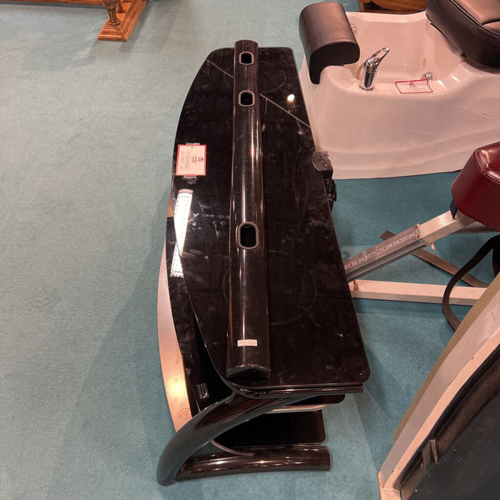 Black Glass Modern 3-Tier Ent. Center