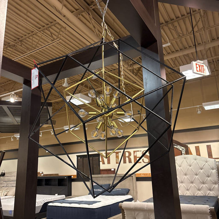 Hudson Valley 34" Abstract Gold/Black Chandelier(BHHH)