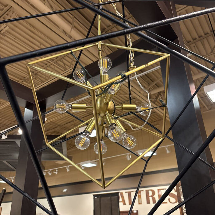 Hudson Valley 34" Abstract Gold/Black Chandelier(BHHH)