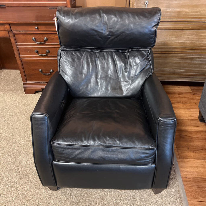 Custom Black Leather Recliner