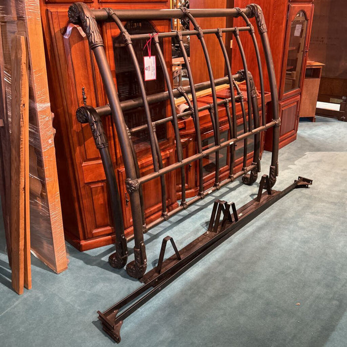 Metal Ornate Queen Sleigh Bed (AHH)
