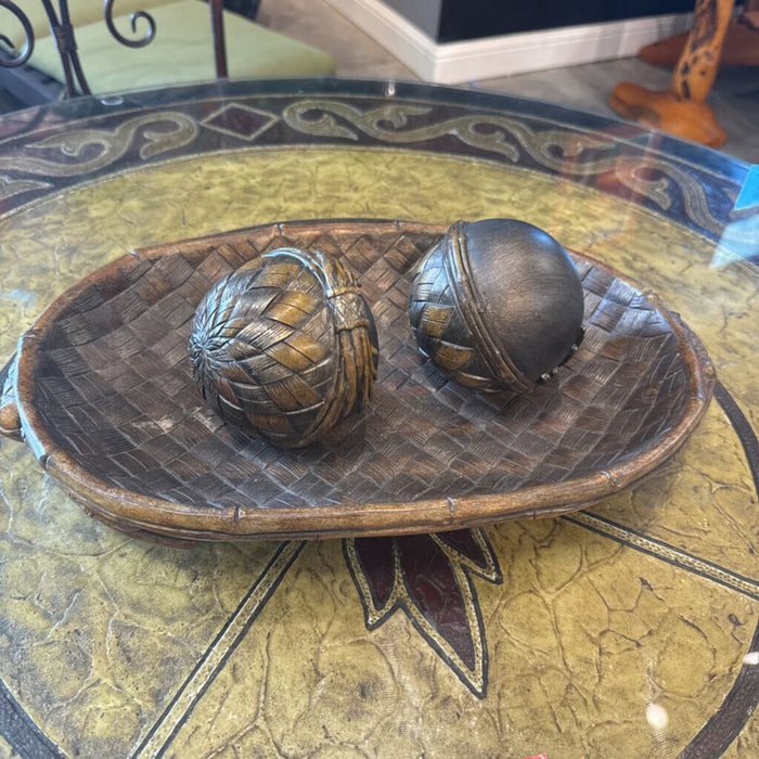 Woven Basket + Balls (S)