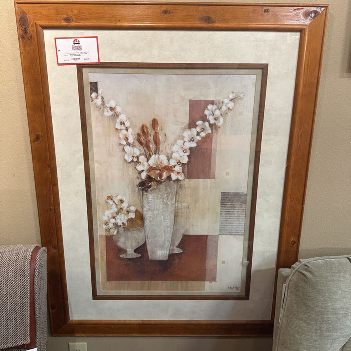 Large Pine Frame Floral Artwork(ML)