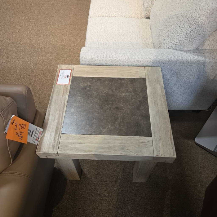 Large Stone Inlay end table W/Large Borders(T946)(KT)