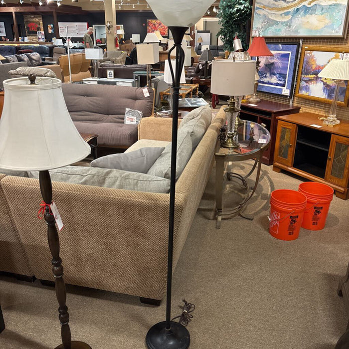 Black Ornate Floor Lamp (SH)