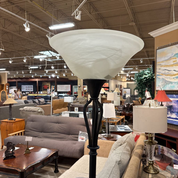 Black Ornate Floor Lamp (SH)