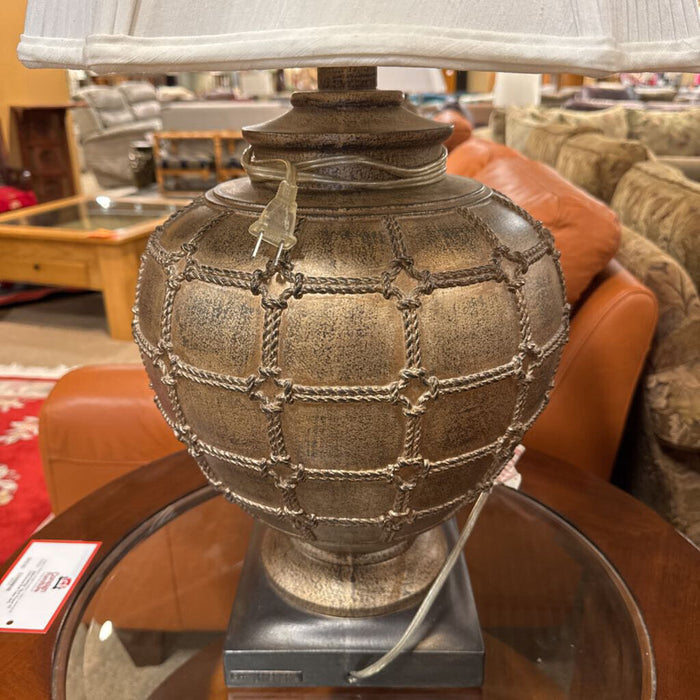 Brown Textured Decal Table Lamp (SH)