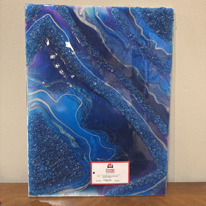 Blue+Purple Resin Geode Art (BLH)