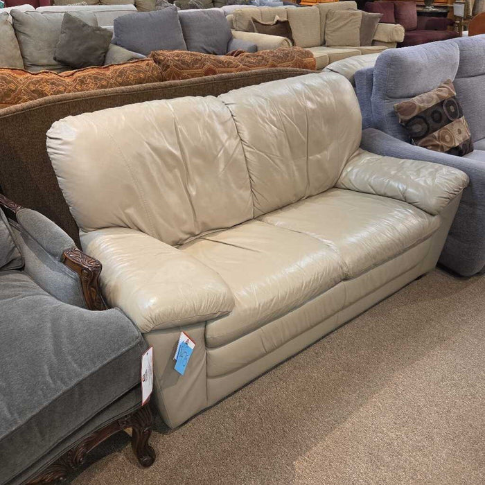 Brown Leather Loveseat (SK)