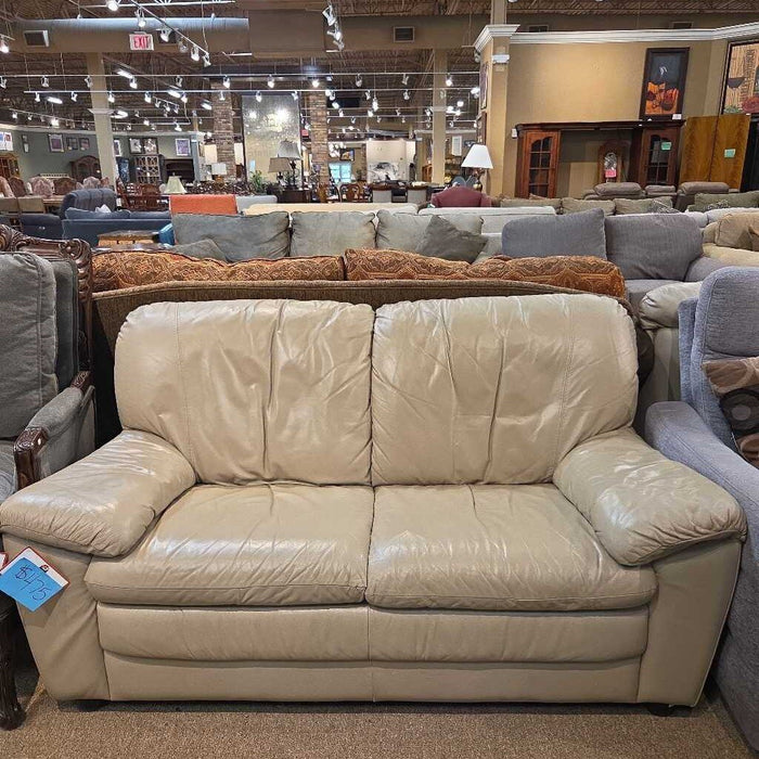 Brown Leather Loveseat (SK)