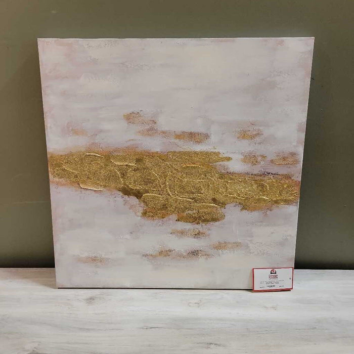 Large Gold Splatter Center Canvas Artwork (AS)