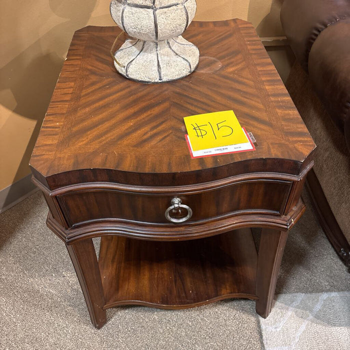Tiger Oak 1Drawer 2Tier End Table (BL)