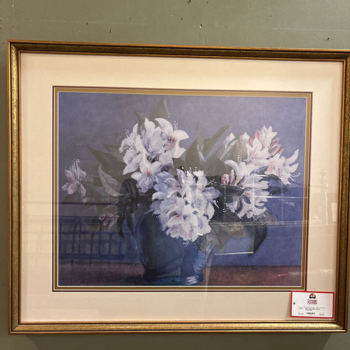 Large White Flower Framed (BL)