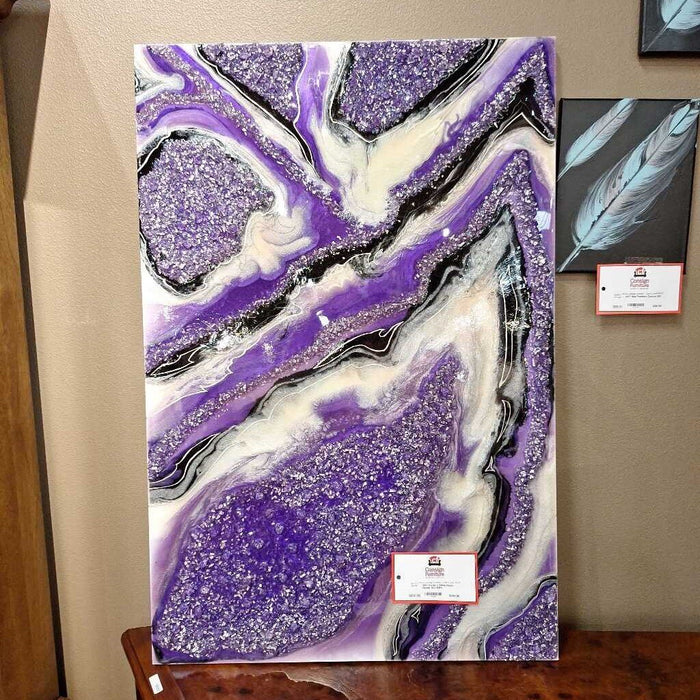 Purple + White Resin Geode Art (SHH)