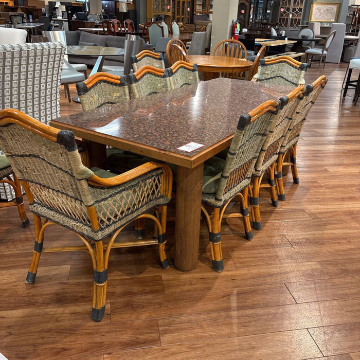 S/8 Wicker Ch+Granite Table (TLH)
