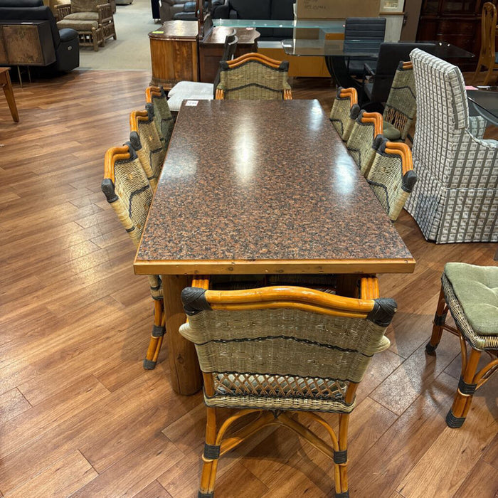 S/8 Wicker Ch+Granite Table (TLH)