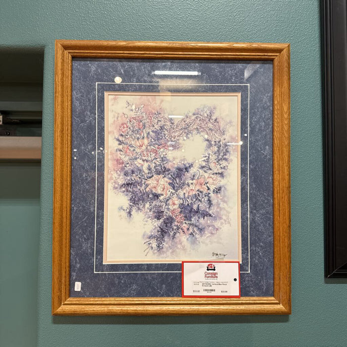 Vertical Blue Floral Artwork (BI)