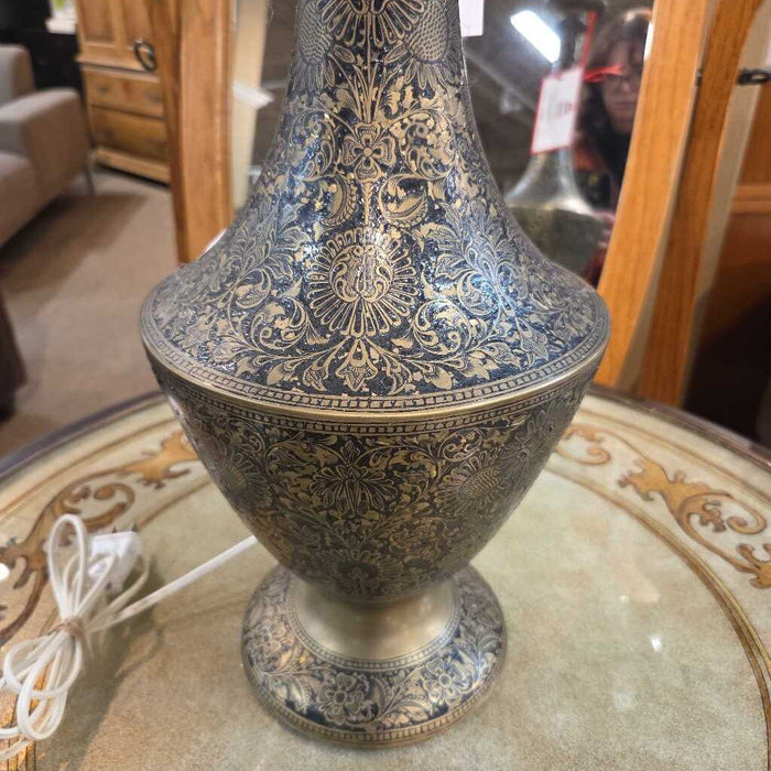 Ornate Patterned Tall Table Lamp (SH)