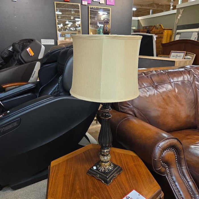 Black + Gold Ornate Table Lamp (CI)